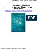 Test Bank For Critical Care Nursing A Holistic Approach 9th Edition Patricia Gonce Morton