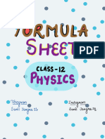 Formula Sheet Class 12