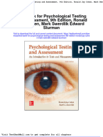 Test Bank For Psychological Testing and Assessment 9th Edition Ronald Jay Cohen Mark Swerdlik Edward Sturman