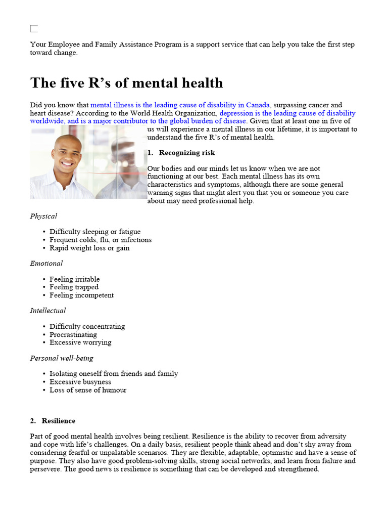 Understanding the Five R's of Mental Health | PDF | Social Stigma ...