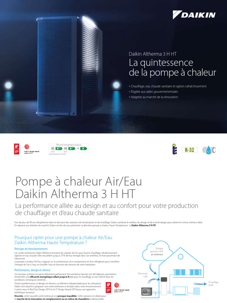 Daikin Altherma 3 H HT PDF Pompe à chaleur Chaleur — free download