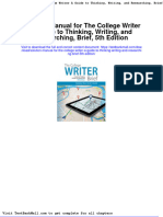 Solution Manual For The College Writer A Guide To Thinking Writing and Researching Brief 5th Edition