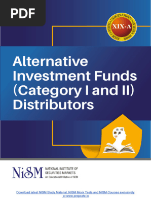 NISM Series XIXA Alternative Investment Fund Category I and II Distributors Workbook Jan 2021