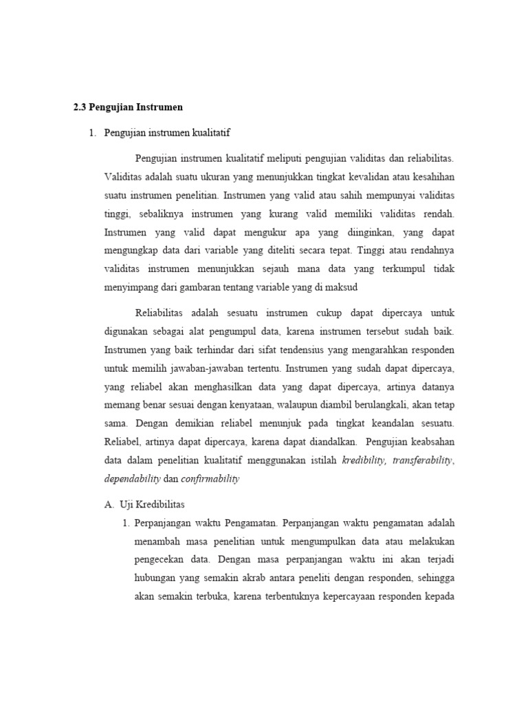 Pengujian Validitas dan Reliabilitas Instrumen | PDF | Sains & Matematika