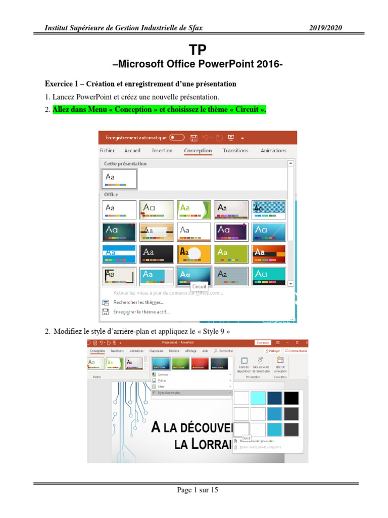TP PowerPoint 2016 : Création et Formatage | PDF | Hyperlien ...