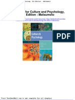 Test Bank For Culture and Psychology 5th Edition Matsumoto