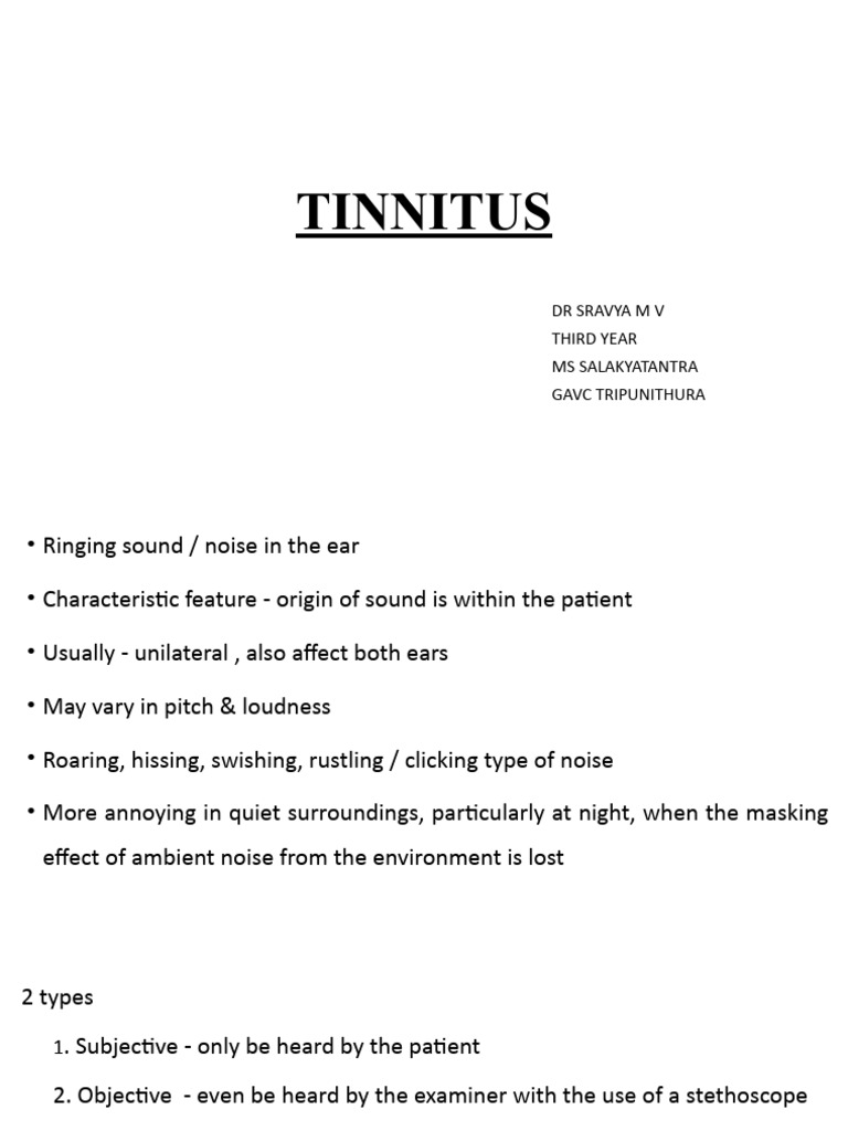 Tinnitus PDF Tinnitus Ear