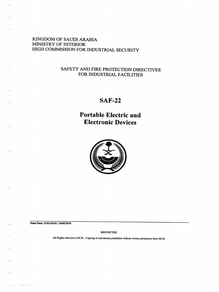 SAF22 Portable Electric and Electronic Devices PDF