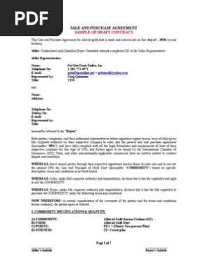 Sale and Purchase Agreement