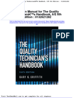 Solution Manual for the Quality Technicians Handbook 6 e 6th Edition 0132621282