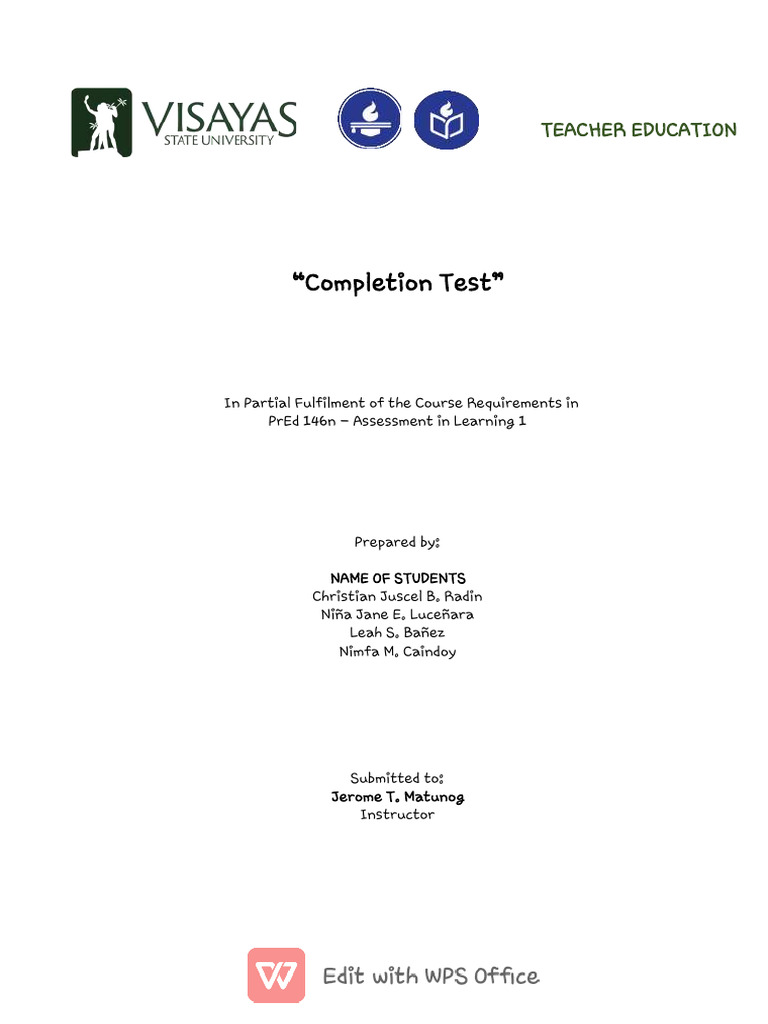Group 2 Completion Test Pdf Multiple Choice Recall Memory
