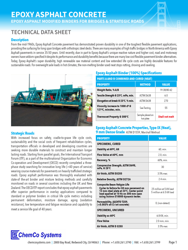 Epoxy Asphalt Concrete PDF Road Surface Epoxy