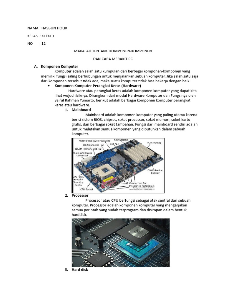 Komponen dan Cara Merakit PC | PDF | Komputer