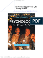Test Bank For Psychology in Your Life 3rd by Grison