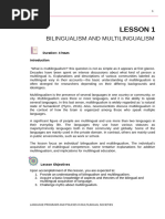 Languge Programs and Policies in Multilingual Societies Lesson 1 9