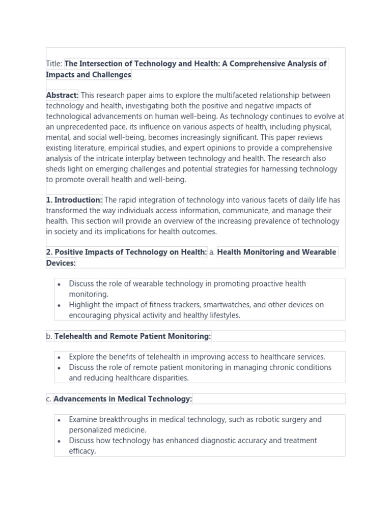 Technology's Health Impact: Pros & Cons | PDF | Health Care | Mental Health