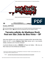 Terceira Edição Do Madness Rock Fest em São João Da Boa Vista - SP - Extreme Sound Records