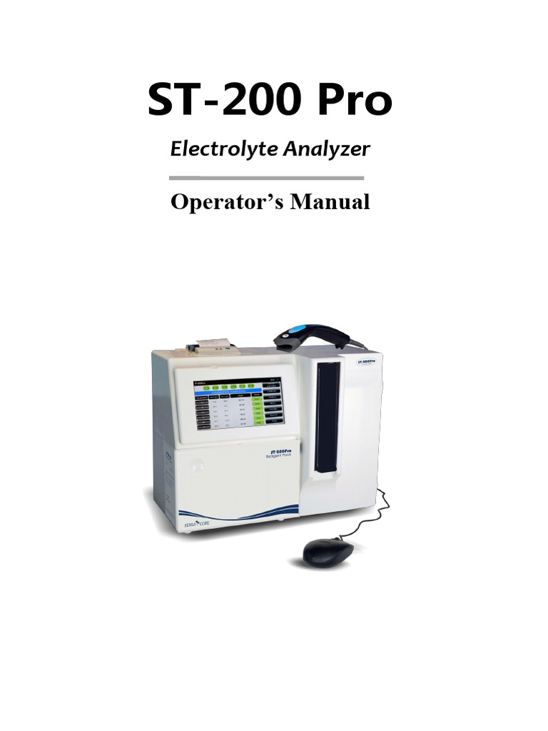 ST-200 Pro Operators Manual | PDF | Ac Power Plugs And Sockets | Sodium