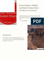 Kaizen Report Quality and Safety Pocket Diary For Site Civil Activity