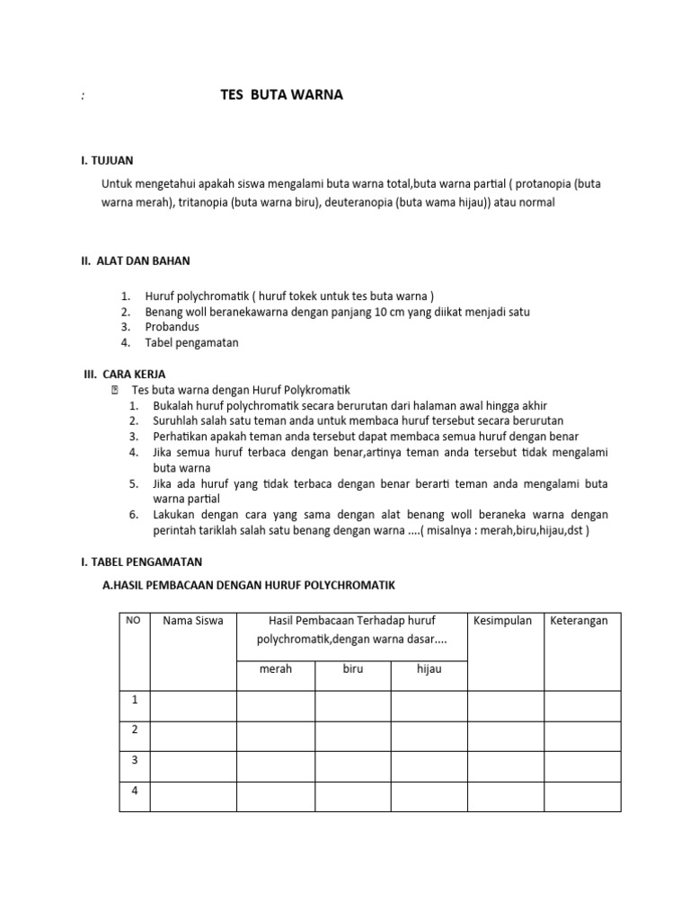 Tes Buta Warna | PDF