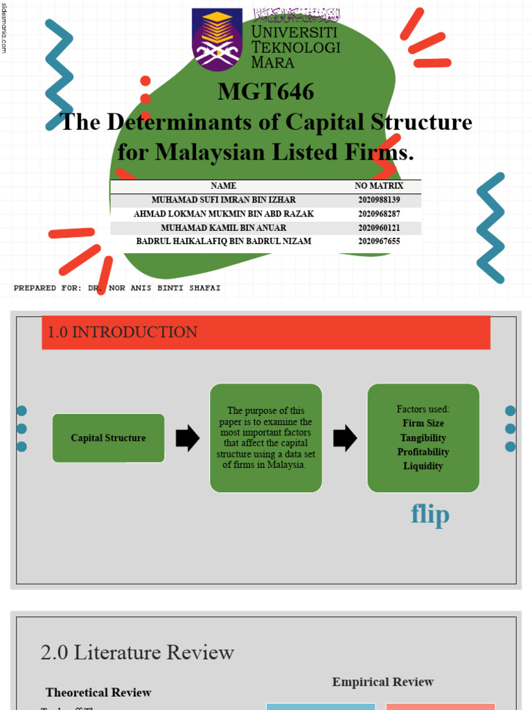 Slide Presentation MGT PDF Capital Structure Financial Economics