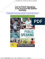 Test Bank For Public Speaking Strategies For Success 9th Edition Zarefsky
