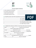 White Pastel Green Simple Past Grammar Practice Worksheet