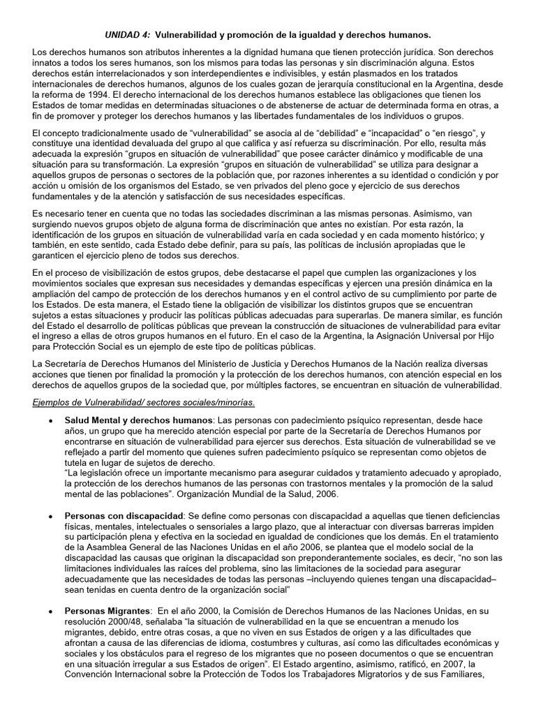 Igualdad y derechos humanos en vulnerabilidad | PDF | Invalidez ...