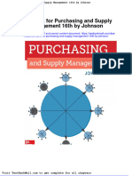 Test Bank For Purchasing and Supply Management 16th by Johnson