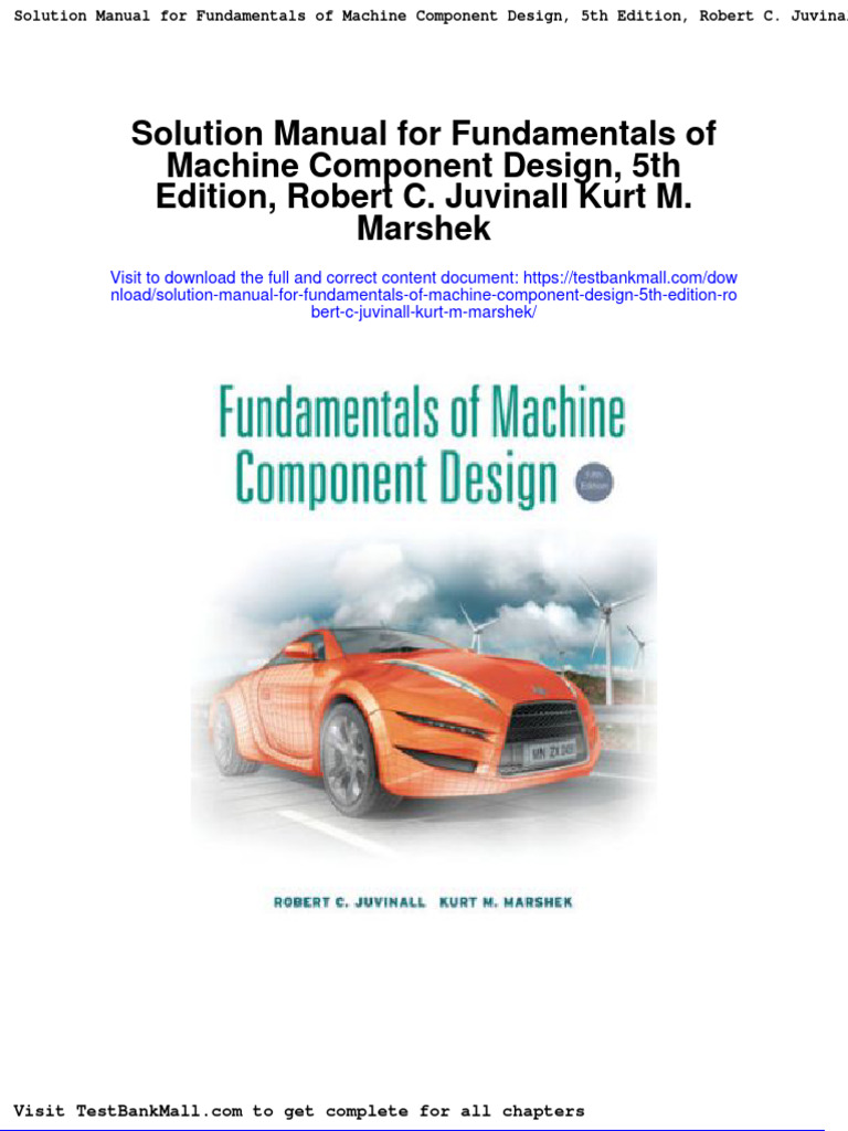 Solution Manual For Fundamentals of Machine Component Design 5th