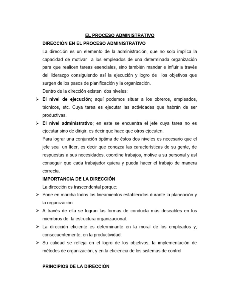 El Proceso Administrativo PDF Planificación Liderazgo