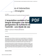 Acquisition scolaire - theorie de l'activite - etude de cas - chinois