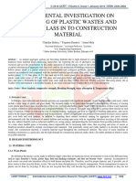 Experimental Investigation On Recycling of Plastic Wastes and Broken Glass Into Construction Materials