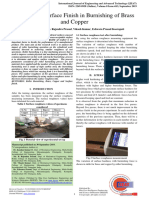 Analysis of Surface Finish in Burnishing of Brass and Copper