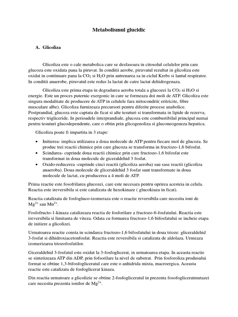 Glucide Rezumat | PDF
