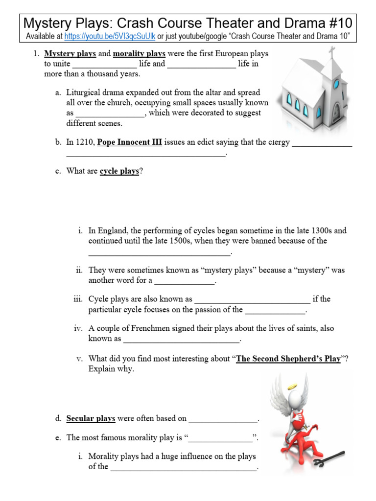 Crash Course Theater and Drama 10 Mystery Plays PDF