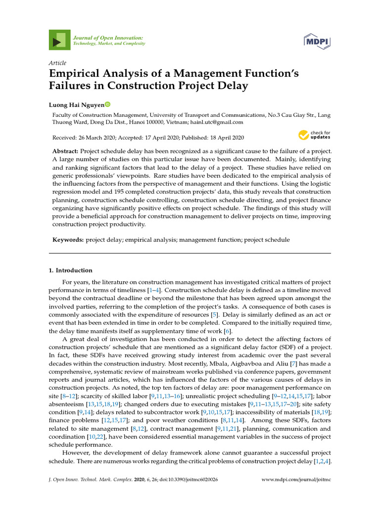 Joitmc 06 00026 v3 pdf logistic regression project management