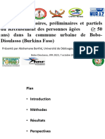 Presentation - Recensement Des Personnes Agées de La Ville de Bobo-Dioulasso (Burkina-Faso) DR. Berthé