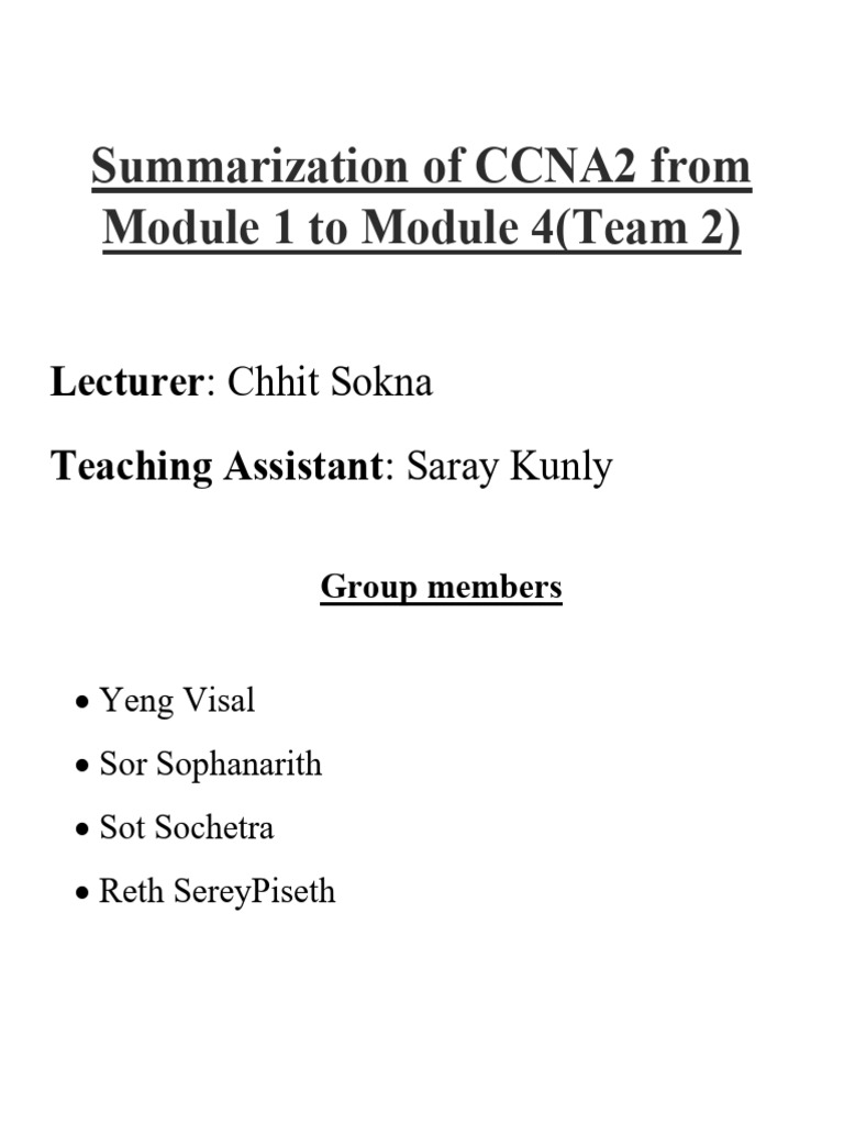 Team 2 Summay Module 14 Download Free PDF Network Switch