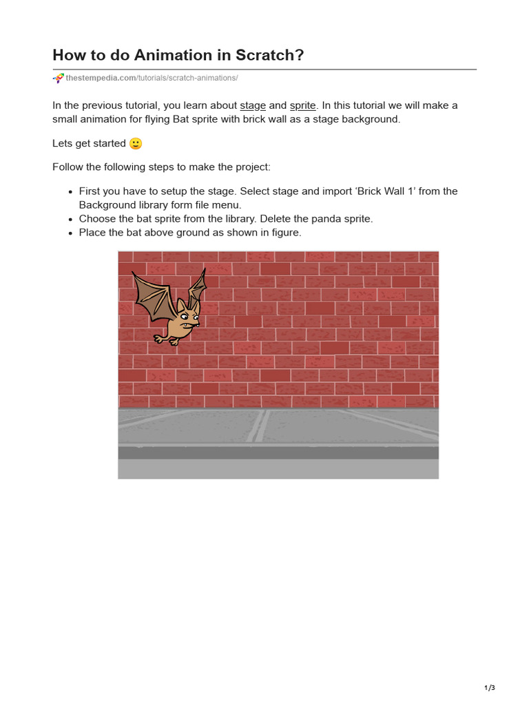 How To Do Animation In Scratch Pdf