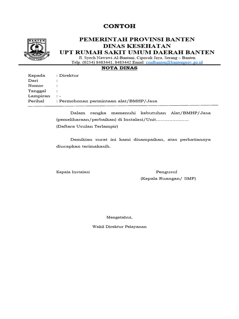 CONTOH Nota Dinas | PDF