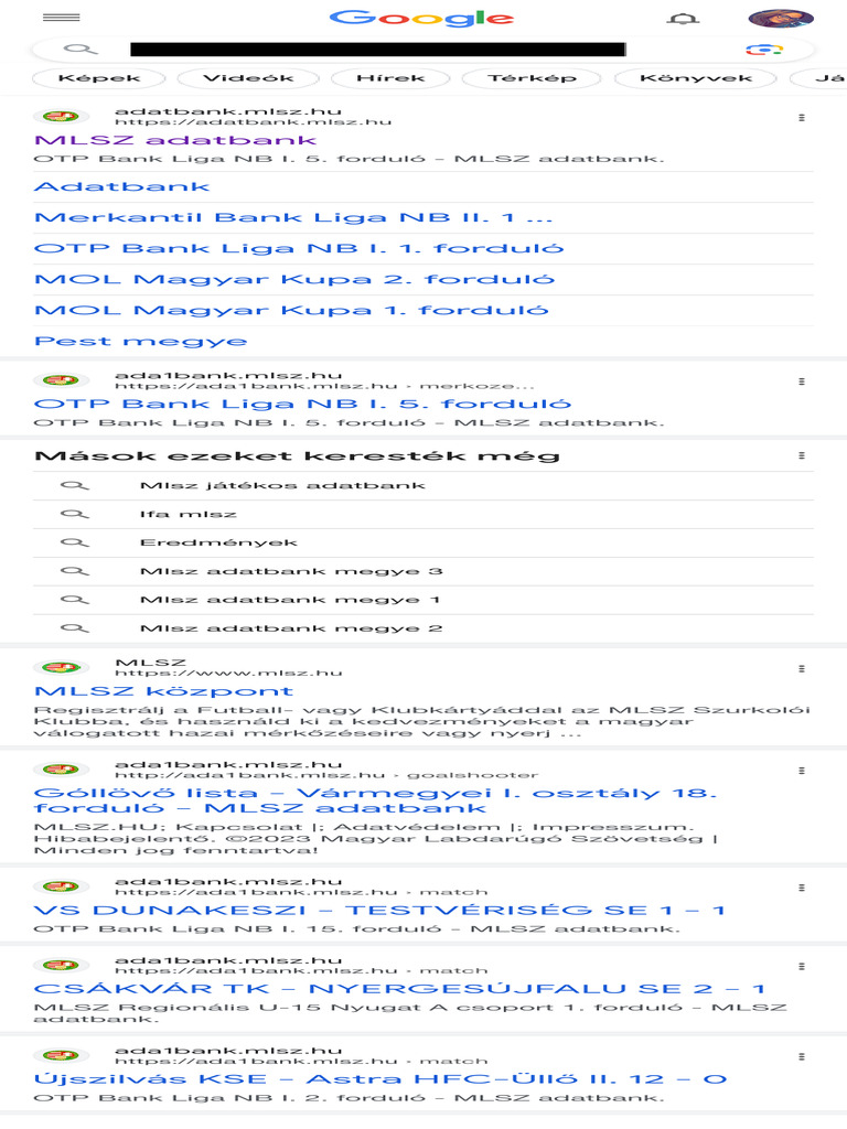 MLSZ Adatbank - Google-Keresés | PDF