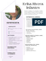 Currículum Vitae CV Minimalista Sencillo Violeta Pastel