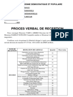 PROCES VERBAL Réception