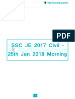 SSC JE CE Previous Year Paper 3 (Held On - 25 Jan 18 Morning)