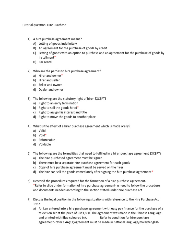 Understanding Hire Purchase Agreements | PDF | Repossession | Economies