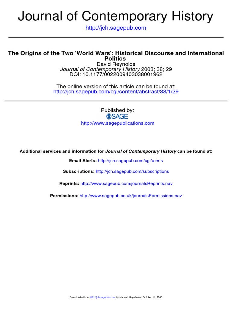 Origins of The Two World Wars | PDF | Adolf Hitler | World War II