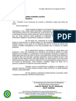 Carta A Congresista Francis Paredes Castro Solicitamos Juegos para Niños Sozimo