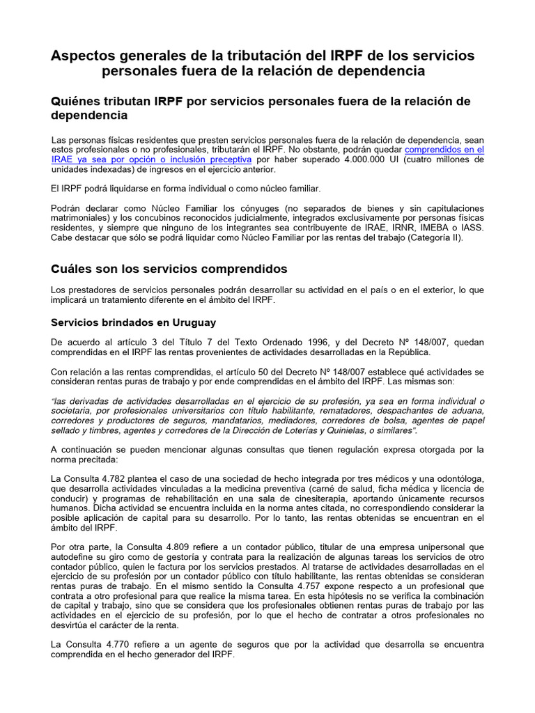 IRPF para Servicios Personales Externos | PDF | Impuestos | Bancos