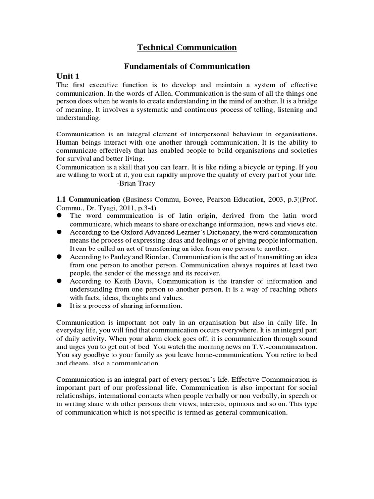 Technical communication fundamentals of communication unit 1 pdf